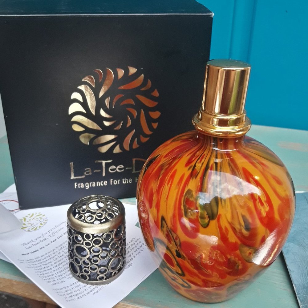 NEW Millefiori Blown Glass Oil Lamp Nwt La Tee Da New in Box Millefiori Art - Picture 8 of 16